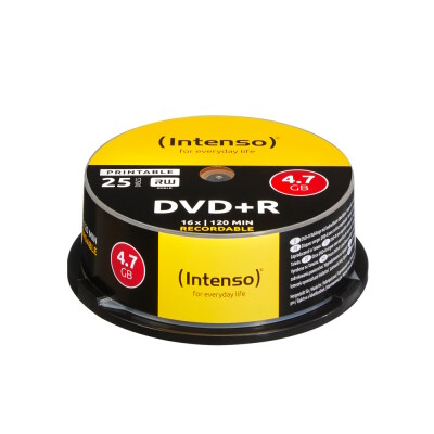 Intenso DVD+R 4,7GB, 16x Speed, Printable  DVD Cake Box 25